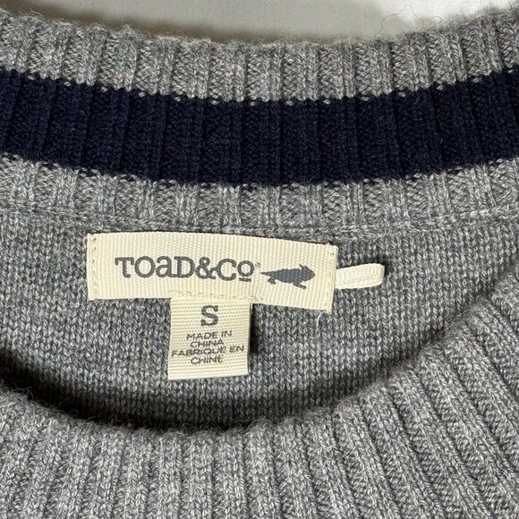Toad & Co Crew Neck Striped Wool Sweater Size Small - Picture 4 of 6
